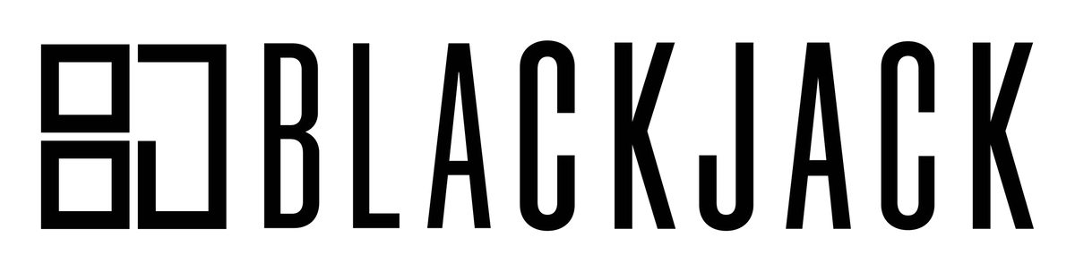 Original BLACK JACK Markenlogo als schwarzes BJ-Symbol mit BLACKJACK-Schriftzug